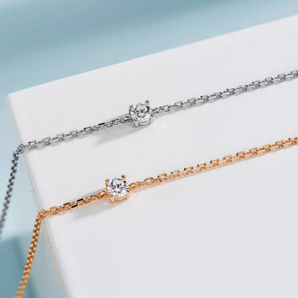 925 Sterling Silver Mini Diamond Bracelet - Women's Japanese & Korean Style, Fashionable, Stackable, & Versatile Hand Jewelry