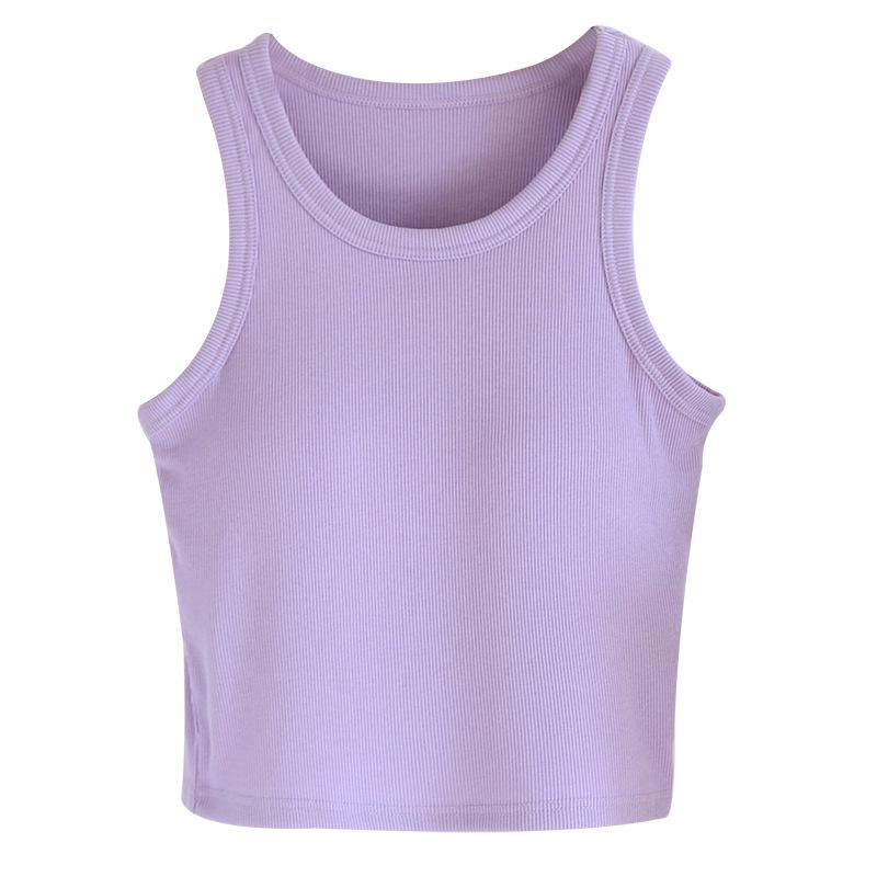 Women's Slimming Tank Top with Bra Pads, Cropped Waist Length