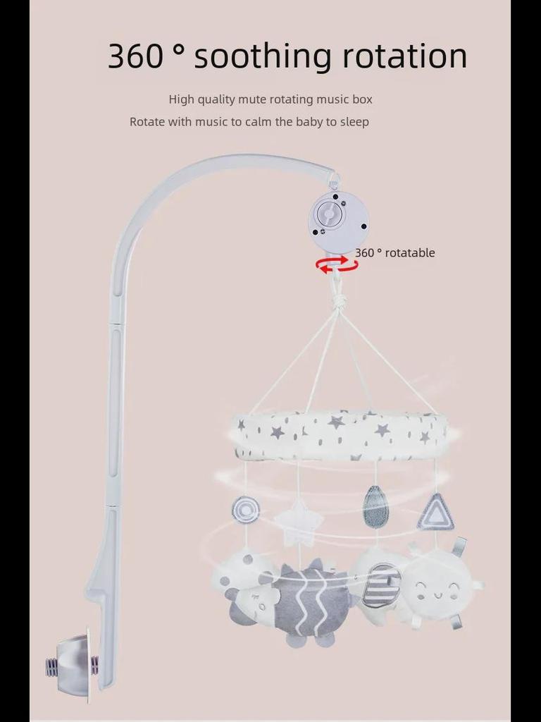 Musical Rotating Baby Mobile - Soothing Bedside Hanging Toy with Soft Doll Pendants