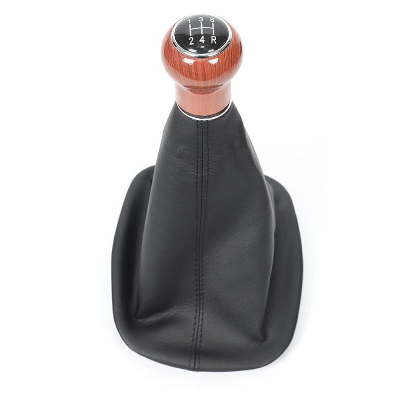 5/6 Speed Wood Grain Gear Shift Knob & Dust Boot for Volkswagen Passat B5 1996-2005 - Transmission Lever Durable Car Accessories