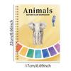 Set de Libro de Colorear Acuarela Temático de Animales Incluye 12 Pigmentos Sólidos + Pinceles, Libro de Calco de Dibujo Lineal para Principiantes para Niños, Doodle Portátil
