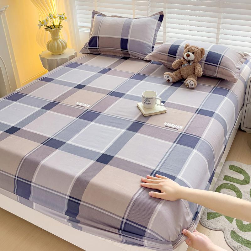 Purple Flower Bed Sheets Single/Queen/King Size Fitted Bed Sheet With Elastic Band Drap De Lit High Quality Mattress Cover 180