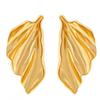 New European and American 3D Retro Leaf Earrings - Stylish Simple Textured Studs for Women