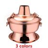 2,8L Edelstahl Hot Pot Chinesisches Fondue Lamm Holzkohle Hotpot Outdoor-Kocher Picknick-Kocher Chafing Dish Holzkohle Gold Hotpot