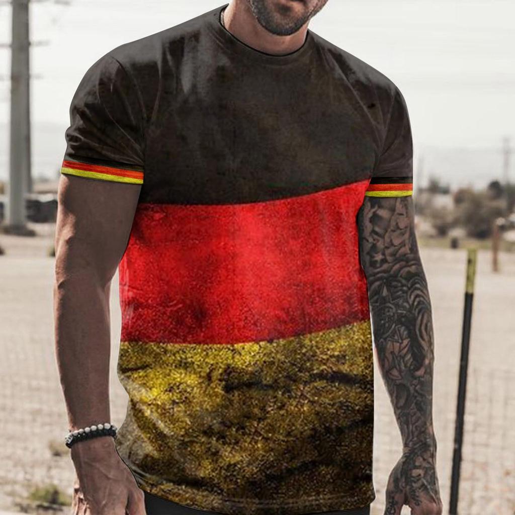 Men's Short Sleeve Crew Neck T Shirt with Soccer Ball Graphic Print Casual Regular Fit Comfortable Top for Daily Wear