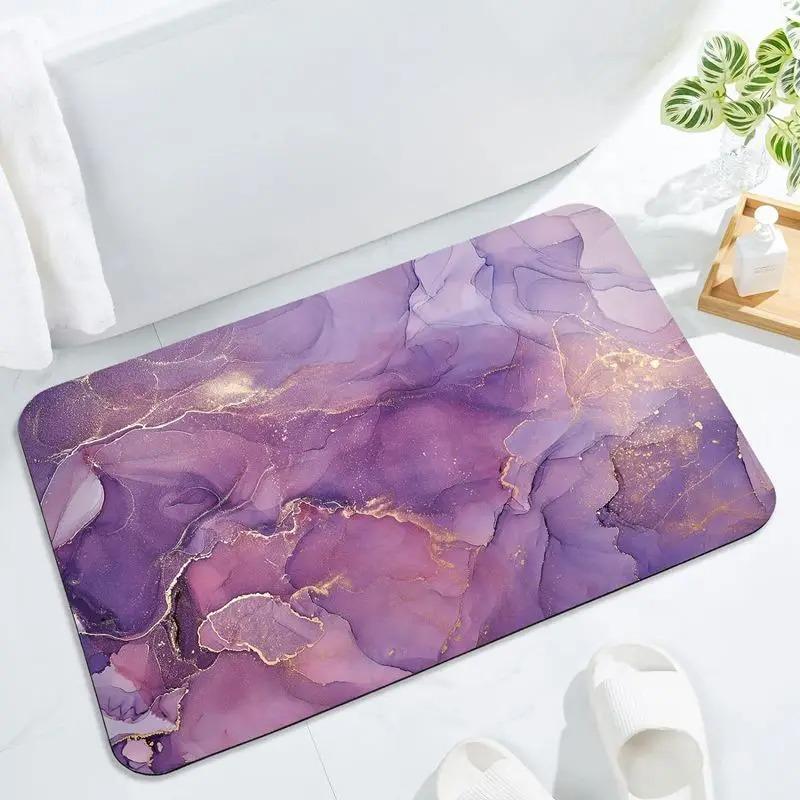 Colorful Marble Texture Door Front Mat Decoration Home Bathroom Floor Mat