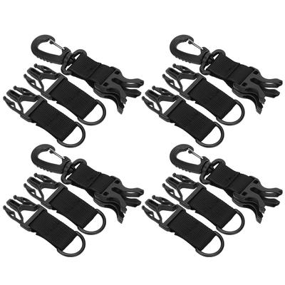 4Pcs Outdoor Tactics Nylon Webbing Mochila Fivela de cinto Mosquetão multifuncional Tipo D