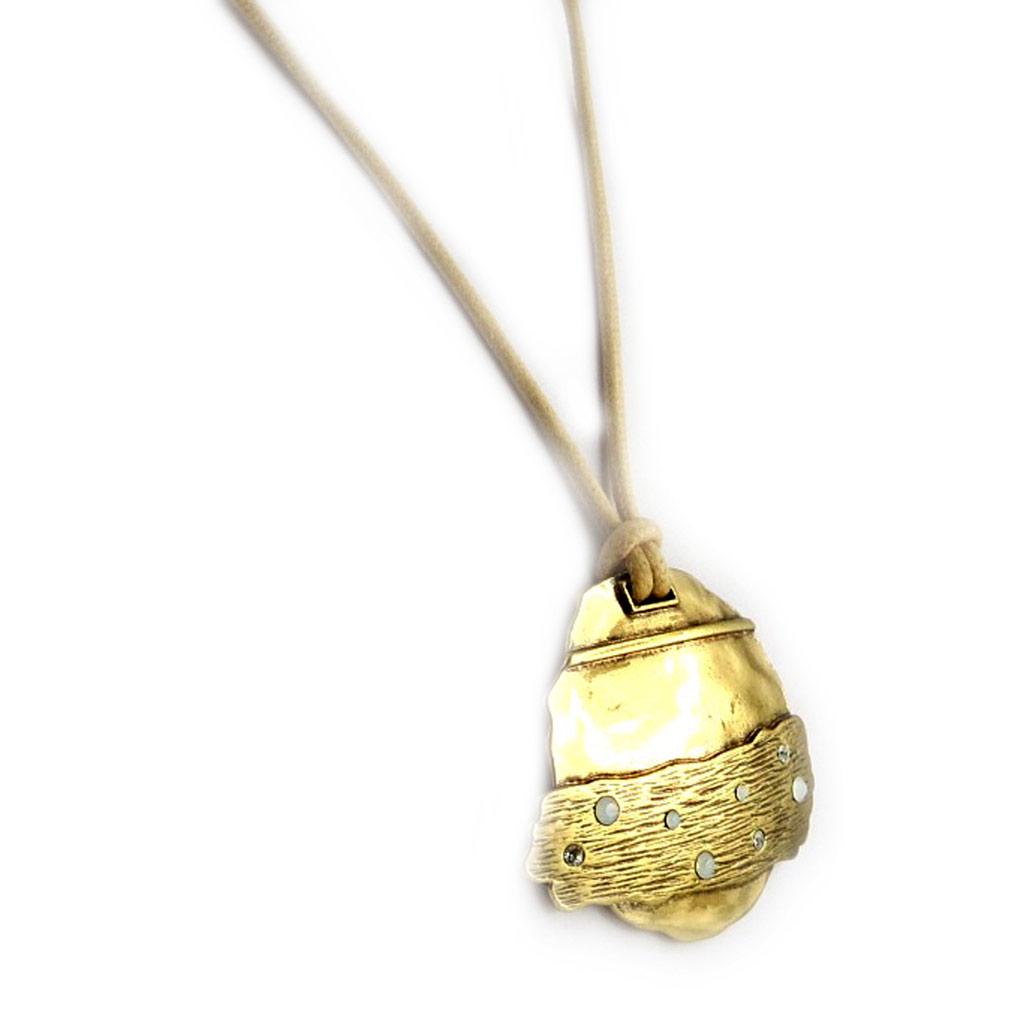 Les Trésors De Lily [D9096] - Golden 'Tribal Beauty' Designer Necklace