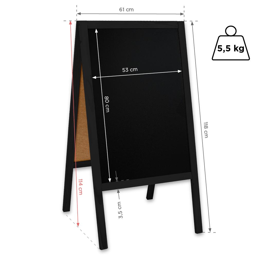 Classic L wooden sign (61x118 cm) - black