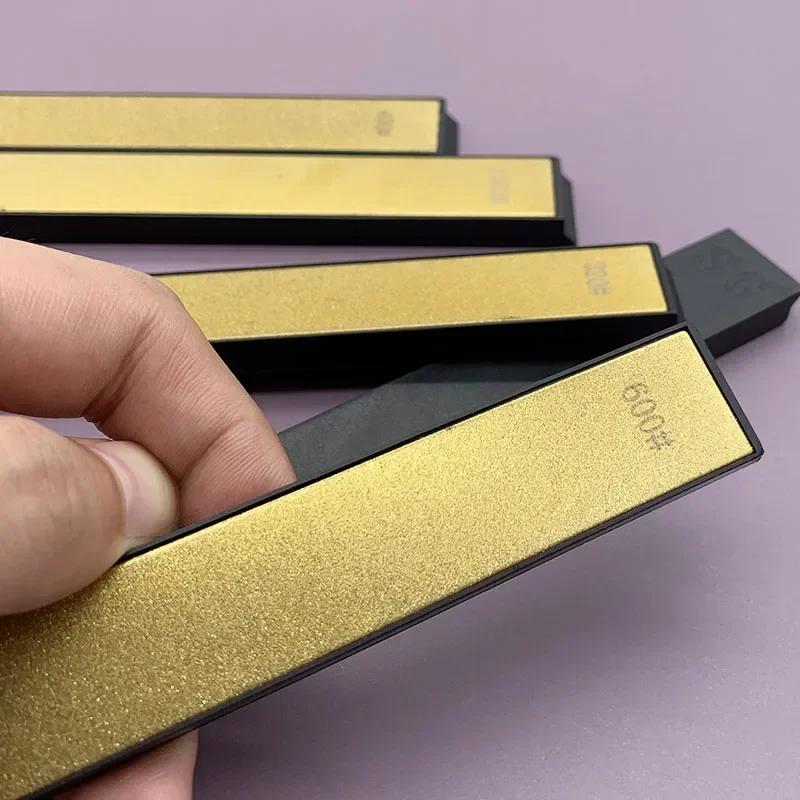 240/400/600/1000 Grit Golden Titanium Plated Diamond Fixed Angle Sharpener Sharpening Stone Whetstone Oilstone Honing Grindstone