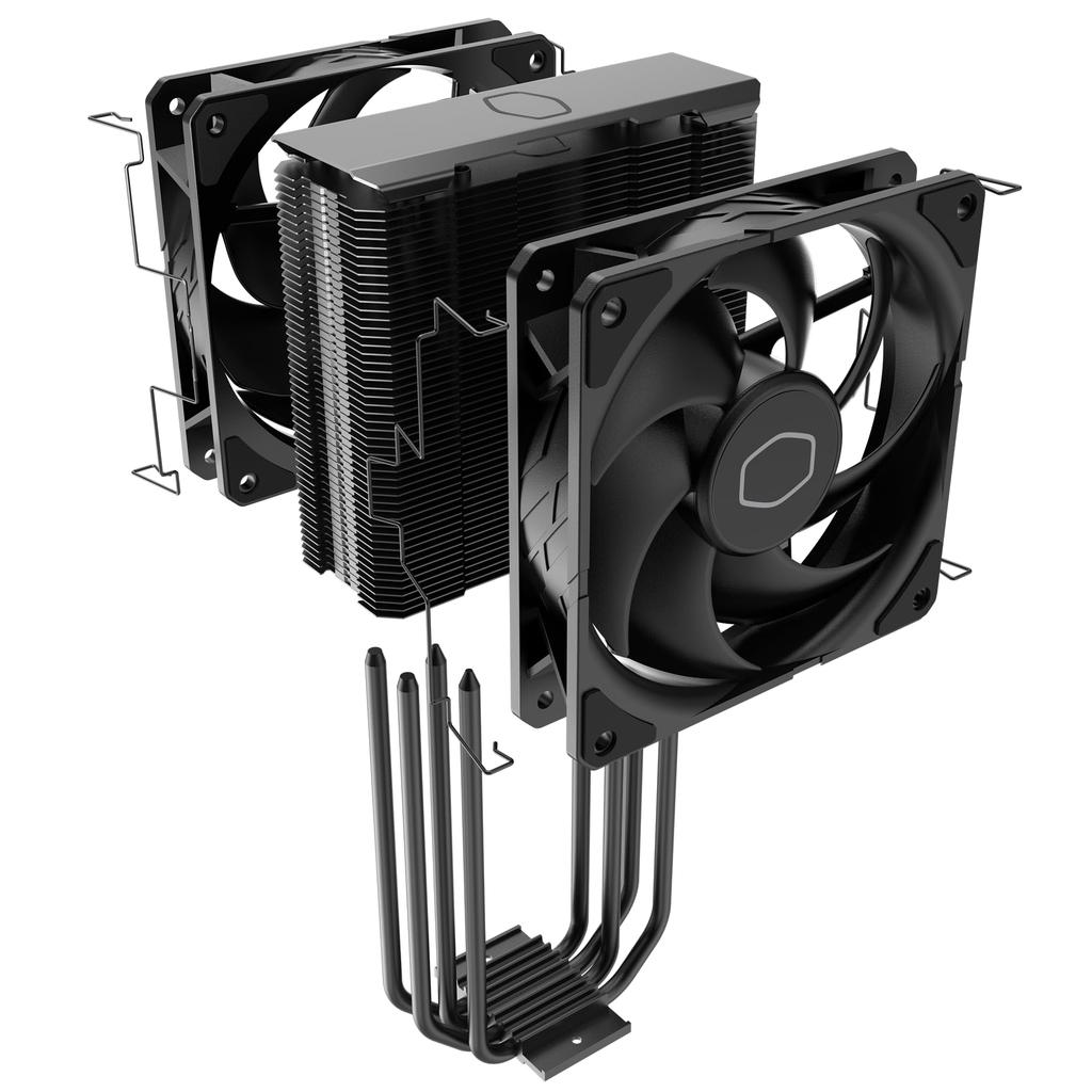 Cooler Master Hyper 212 Black X Duo LGA1700, AM4, and AM5 Socket Compatible Single Tower, Dual Fan Air-Cooled CPU Cooler (RR-S4KK-25DN-R1, FN2039)