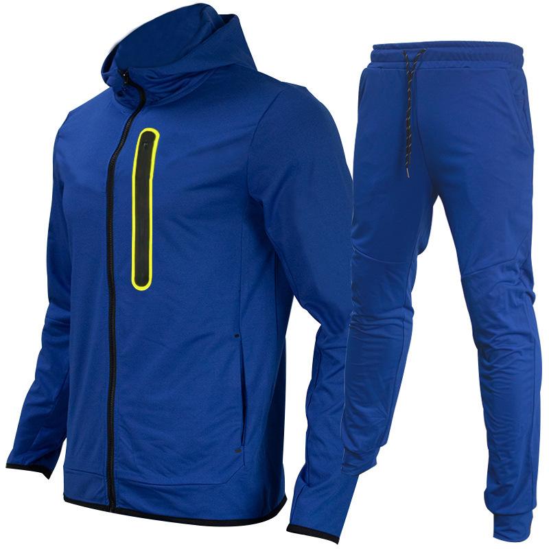 Spring Autumn Fashion Tracksuits Men Set Long Sleeve Zipper Jacket Sweatpants Jogging 2 Piece Sets Mens Casual Run Sport Suit