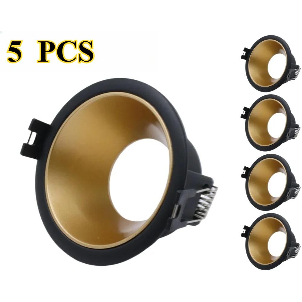 

5/10Pcs Gold Black White Round Recessed LED Ceiling Spot Light Frame Durable Bulb Fixture Aluminum Alloy Downlight Holder