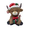 Cow Statue, Christmas Poinsettia Tree Candy Cane Cow Gnome, Scottish Resin Figurine, Ideal For Cattle Enthusiasts, Gift