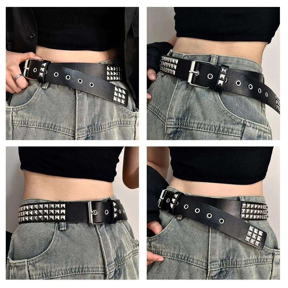 Vintage Herren Punk Damen Punk Nieten Gürtel Design Metall Gothic Y2k Gürtel Pu Leder Gürtelschnalle Jeans Dekorative Hose Gürtel