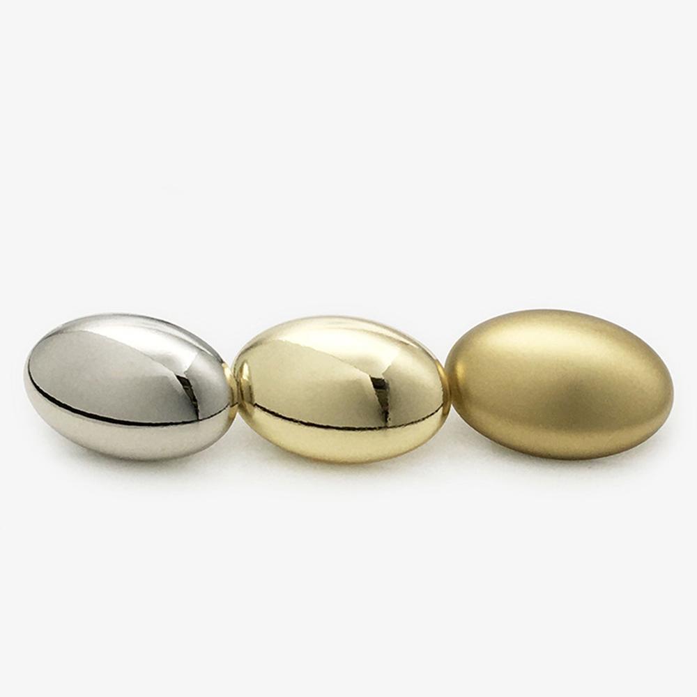 10Pcs Matte & Glossy Oval Metal Buttons For Clothing/Bags/Shoes, 17.5/22.5Mm Minimalist Fashion Buttons Gold Silver Mist Gold