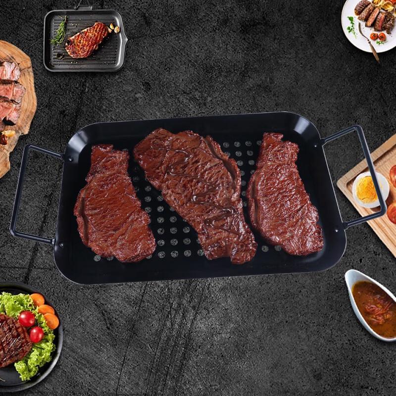 Non-stick Rectangular Perforated Roasting Pan with Handles