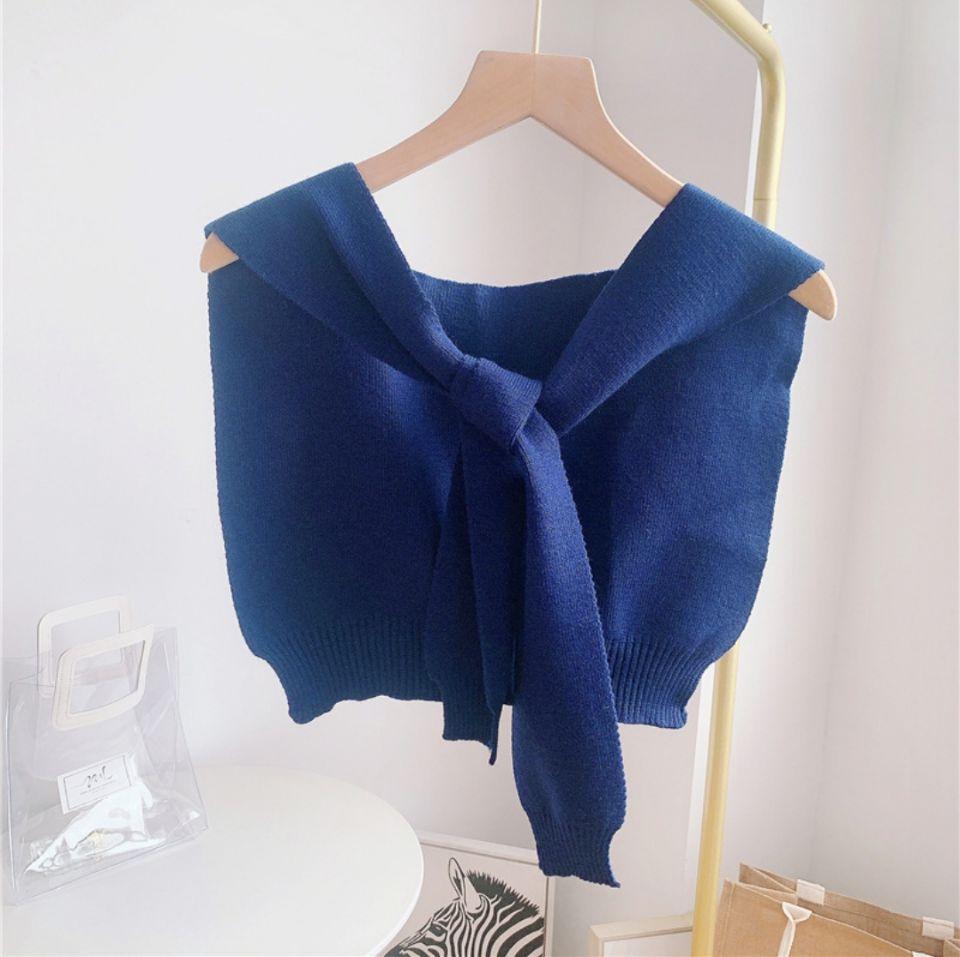 Shawl White Fake Collar Women Detachable Collars Warm Stripe Shoulder Wrap Knit False Collar Scarf Neckline Neckband Faux Col