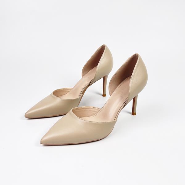 Fashion Woman Sexy High Heels Shoes Work Dress Professional Navy Blue Pumps Shallow Mouth Pointed Wedge Sandals Ladies Slip On Lace-Up C