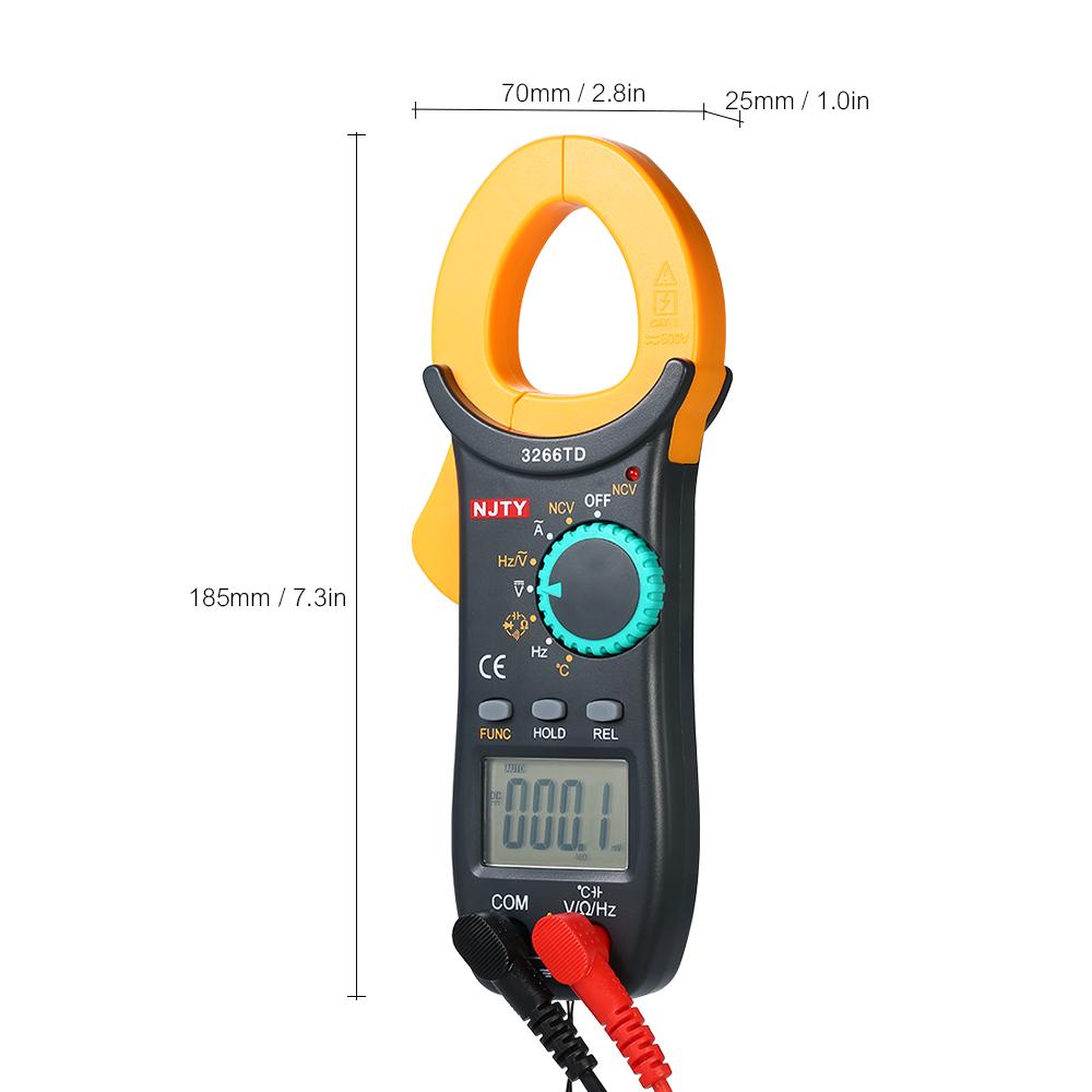 NJTY Digital Clamp Meter 4000 Counts Auto Range Multimeter with NCV Test AC/DC Voltage AC Current