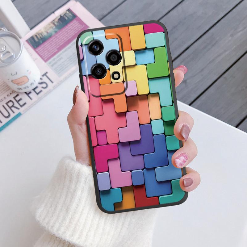 

For Honor 200 90 400 Pro Lite Phone Case Brown Leopard Print Soft Silicone TPU Cover Colorful Marble Fundas Coque Shell Bumper Honor 90 Lite