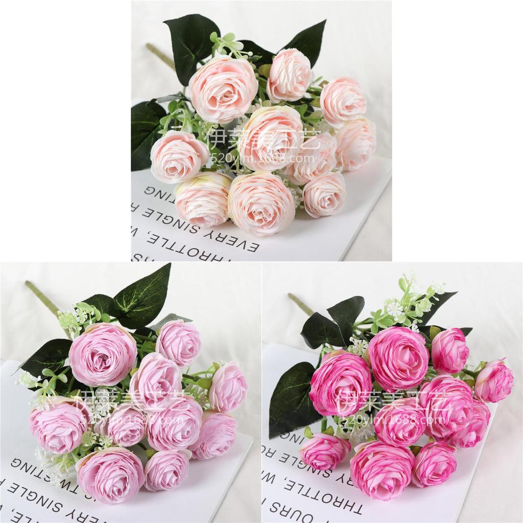 Artificial Rose Bouquet Silk Flower Home Decor For Living Room And Office