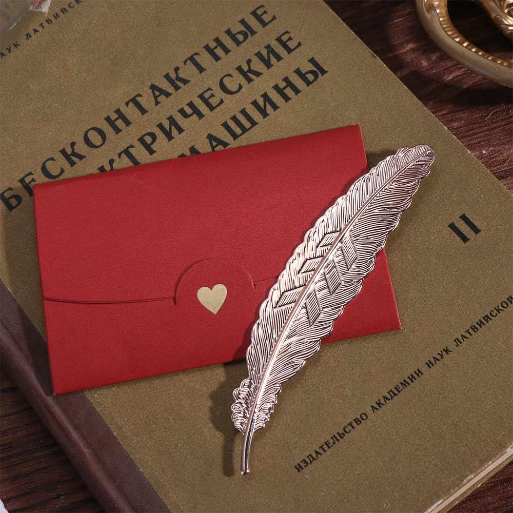Ins Metal Feather Bookmark Ethnic Style Bookmark Feather Pendants Bookmark Office School Supply