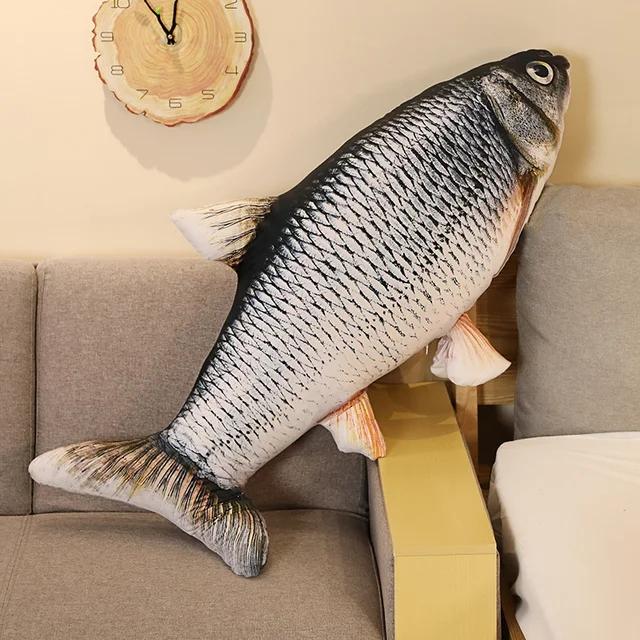 Jouets en Peluche Poisson Drôle Simulation 30/40cm Peluche Animale Douce Remplie Oreiller en Peluche Carpe Coussin de Sommeil Créatif pour Enfants Filles Cadeau de Noël