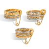 Full Body Titanium Steel Multi-Layer Gold Plated Ring with Diamond