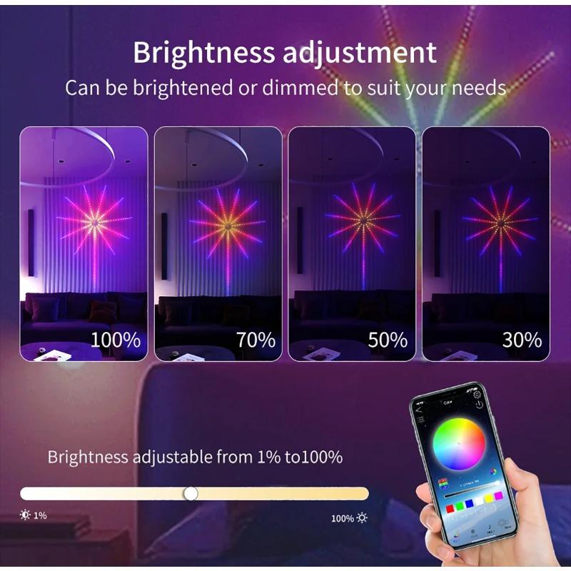 RGB Firework Strip Lights LED Bluetooth APP Control Neon Strip USB 5V Changing Smart Lamp Sync Music Bedroom Decor Dream Light