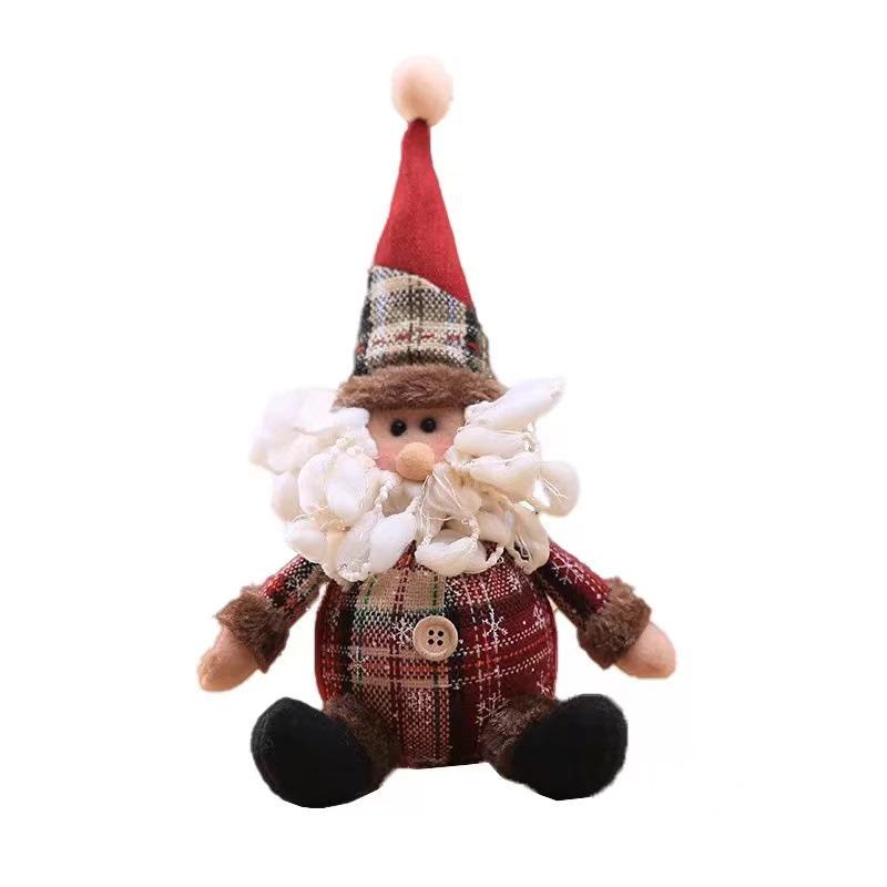 Cartoon Doll & Snowflake Plaid Christmas Tree Ornaments - Children's Holiday Gifts