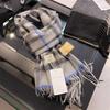100% Pure Cashmere Scarf Female Winter Warm Cashmere Shawl Checkerboard Grain Design Couple Accessory Premium Windproof Scarf