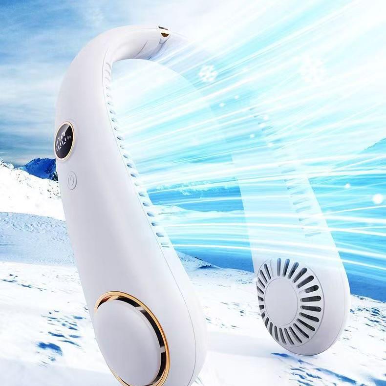 Bladeless USB Rechargeable Hanging Neck Fan - Mini Outdoor Sports Fan