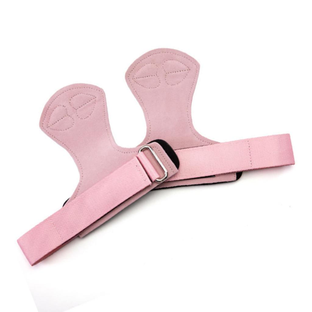 2PCS Weight Lifting Wrist Straps for Women Strong Grip Pull Ups Deadlift Strap Weight Lifting Grips Heart Shaped Pattern Pink S