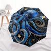 Galactic Octopus: Celestial Art PrintUmbrella, Portable 3-Fold Compact Umbrella,Christmas Gift ES540