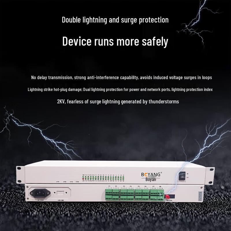 BOYANG 16-Channel Bi-directional Digital Input Fiber Optic Transceiver