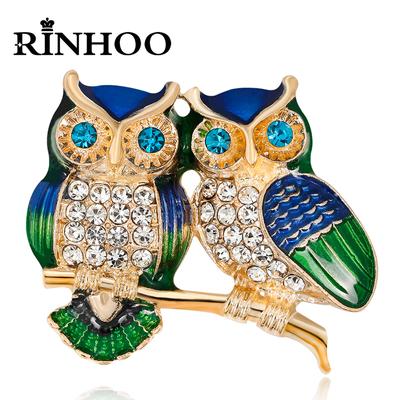 Rinhoo Reizende Eulen Broschen Koreanische Trendige Strass Brosche Anstecknadel Vogel Tier Party Lässig Anzug Dekoration Abzeichen Corsage Geschenk