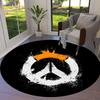 Overwatch Round Area Rug,Carpet Rug for Living Room Bedroom Sofa Playroom Decor,Non-slip Floor Mat