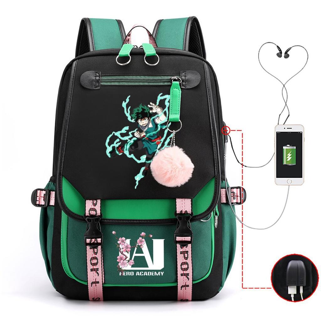 Teen Trend Animation Schoolbag Korean Version Backpack Male New Contrasting Color Simple Middle School Student Backpack