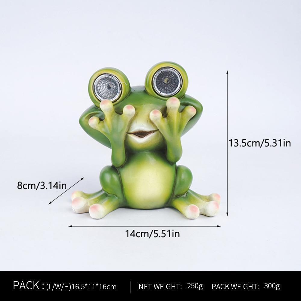 Outdoor Frog Garden Statue Decor for Outside Yard Ornament for Porch Patio Balcony Lawn Shelf Gardening Gifts Statue