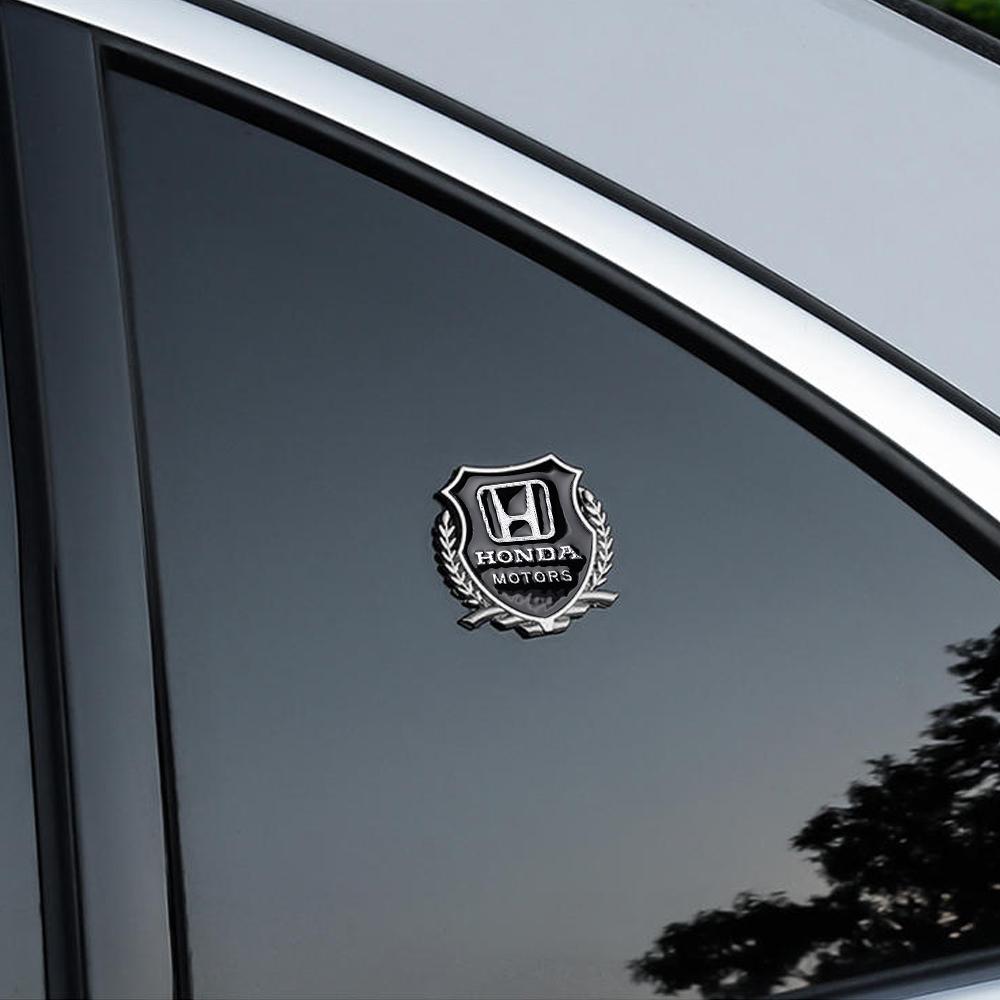 DNFC9 2pcs 3D Car Body Emblem Metal Stickers Trunk Window Decal For Honda Mugen Jazz Fit CRV Civic Type R Accord Odyssey Accessories