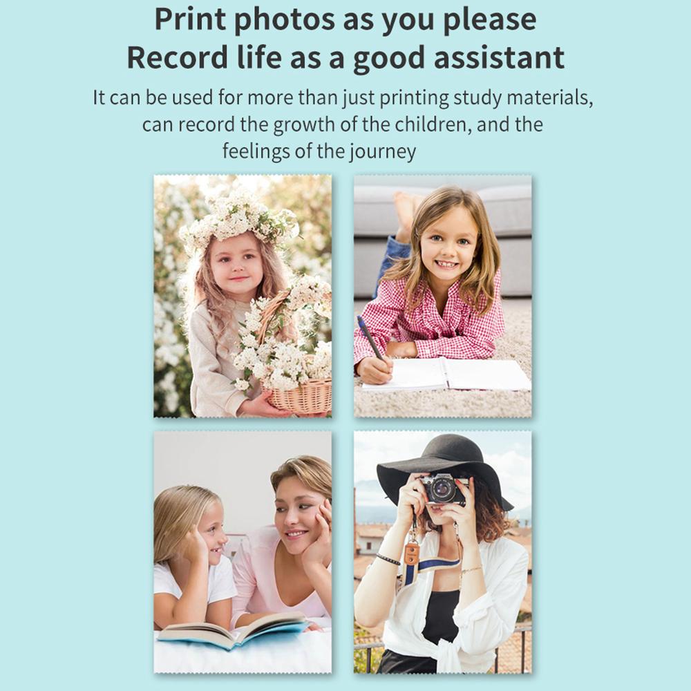 Mini Pocket Printer Portable 58mm Thermal Printer Machine Wireless BT Connection for Picture Label DIY Handcraft List