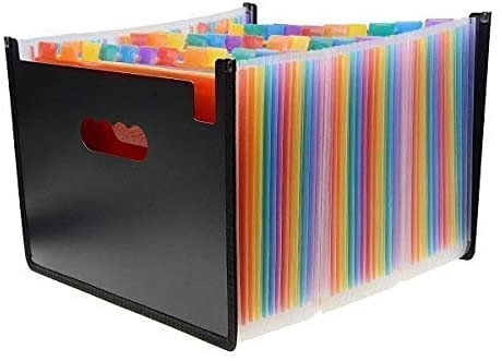 Trinidad 36-Pocket Accordion File Organizer, Expandable File Box with Mesh Bag, Accordion File Folder, Expandable Cover, Portable Paper/Invoice/Receip