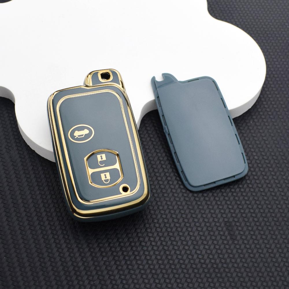 Soft TPU Car Key Case for Toyota RAV4 Highlander Camry Avalon Prius Alpha Aqua Land Cruiser Auris - 3 Buttons Remote Fob Cover