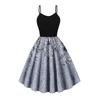 A New Summer Cool Suspender Retro Printed Pendulum Dress