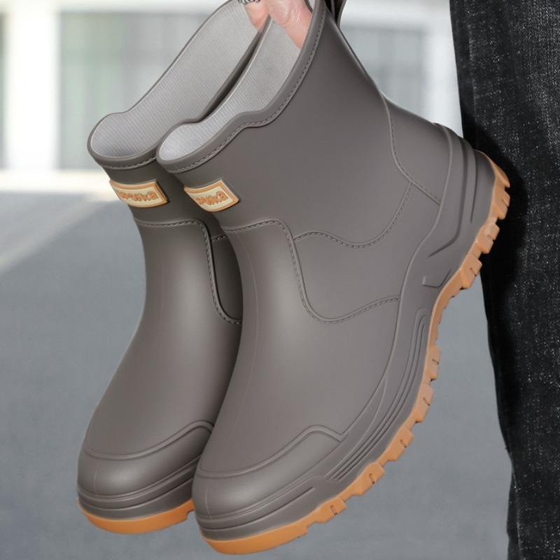 Non-slip Waterproof Short-tube Rain Boots Thickened Outdoor Fishing Rubber Boots Men