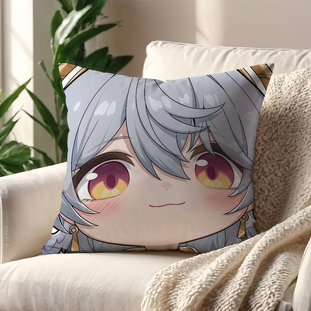 Game Honkai Star Rail face Q-version cushion cover Pillow Cover Decoration Room Home Sofa living Office Car Nordic Simplicity