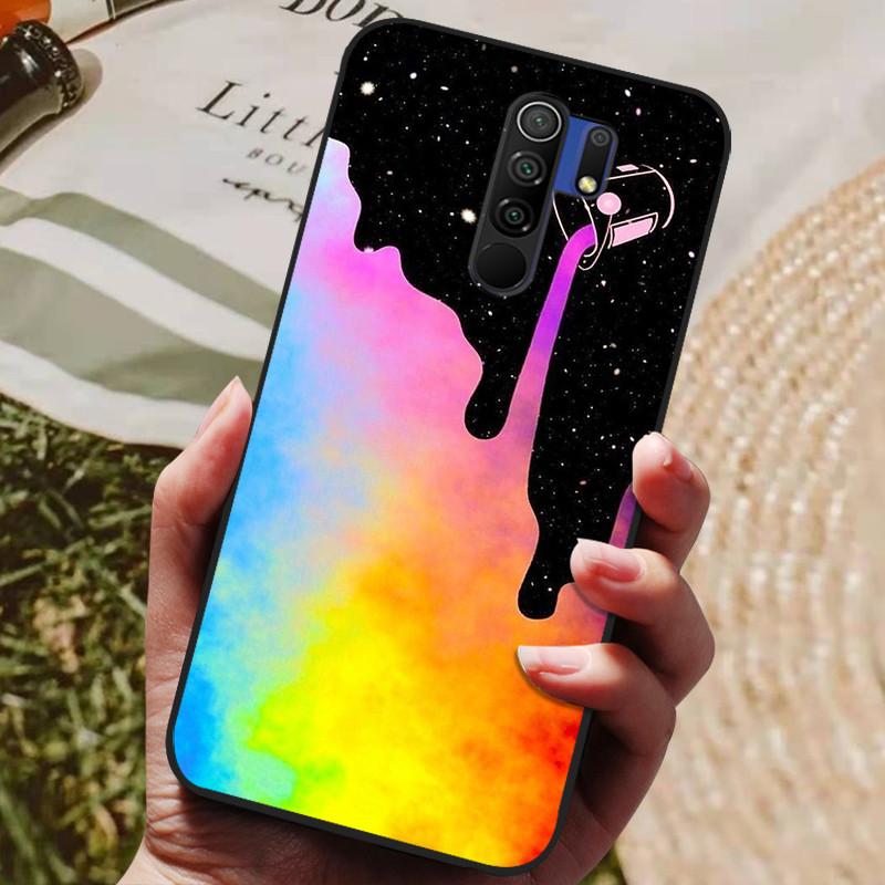Für Xiaomi Redmi 9 Hülle Katze Blume Wolf Cover Silikonhülle Für Redmi 9 redmi9 Cover Bumper 6.53" Stoßfeste Handy Coque Hülle