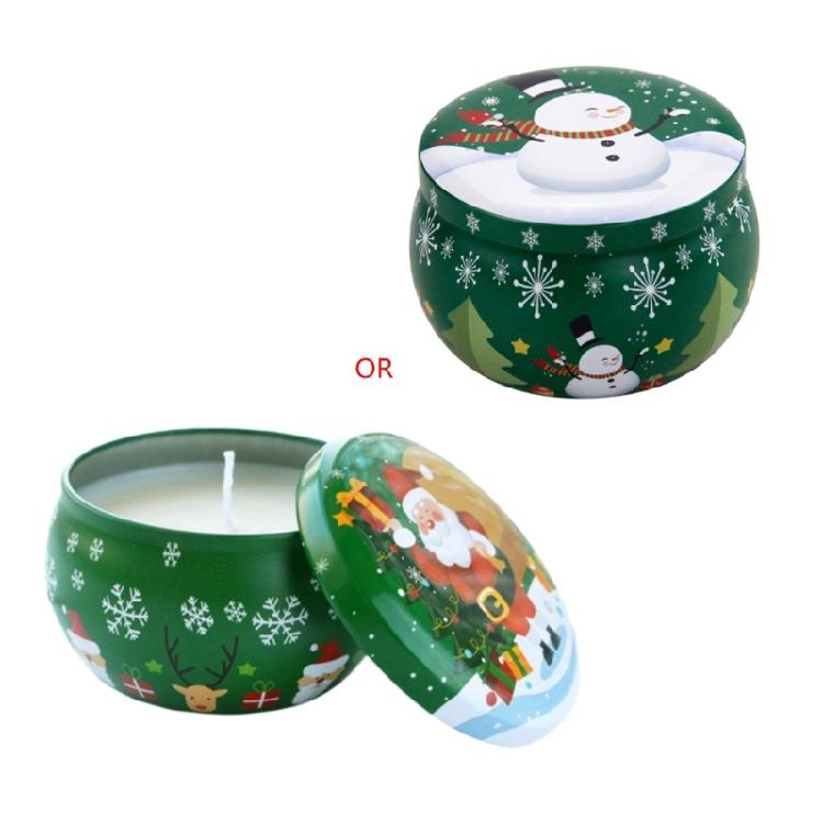 

Christmas Scented Soy Wax Jar Candle Luminous Ornaments for Christmas Table зелёный