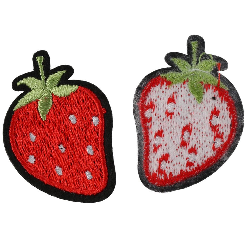 50 PCS Red Cartoon Fruit Iron On Patches 1.7x1.2inch Clothing Appliques  for Jackets Jeans